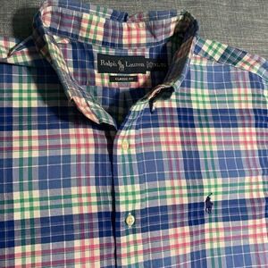 Polo Ralph Lauren Mens Classic Fit Plaid Short Sleeve Shirt XL Spring Easter